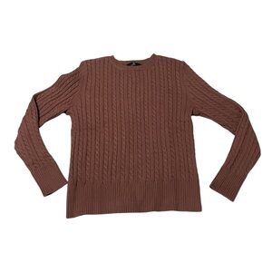 Brown Cable Knit Sweater